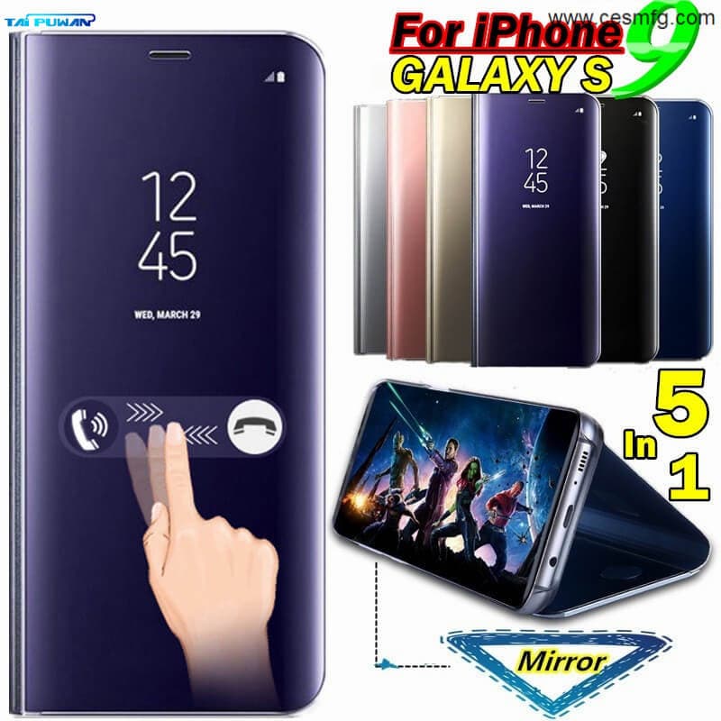 Wholesale Samsung Luxury 5 In 1 Mirror Leather Phone Cases